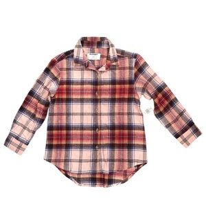 Old Navy Girl Pink Plaid Flannel B6